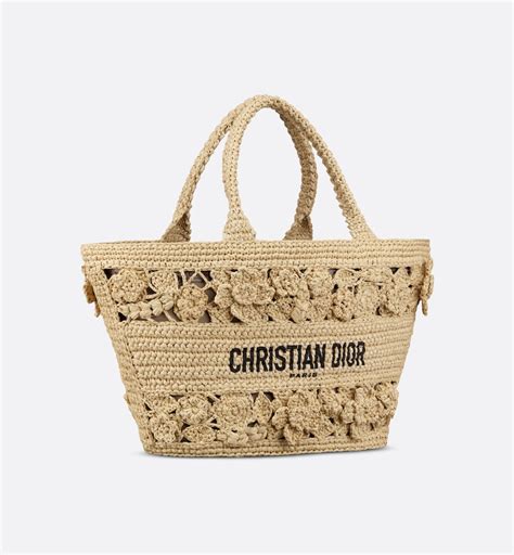 christian dior hat basket bag|Hat Basket Bag Natural Supple Raffia with Flowers .